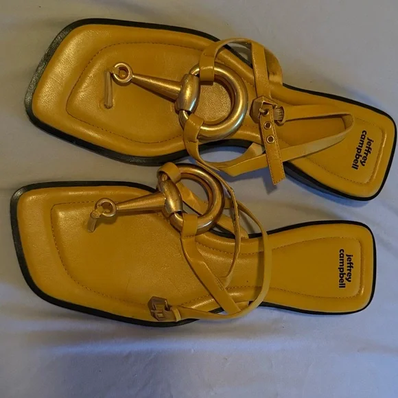 Jeffrey Campbell Matala Sandals Dark Yellow- Women’s Size 9 - Picture 8 of 11